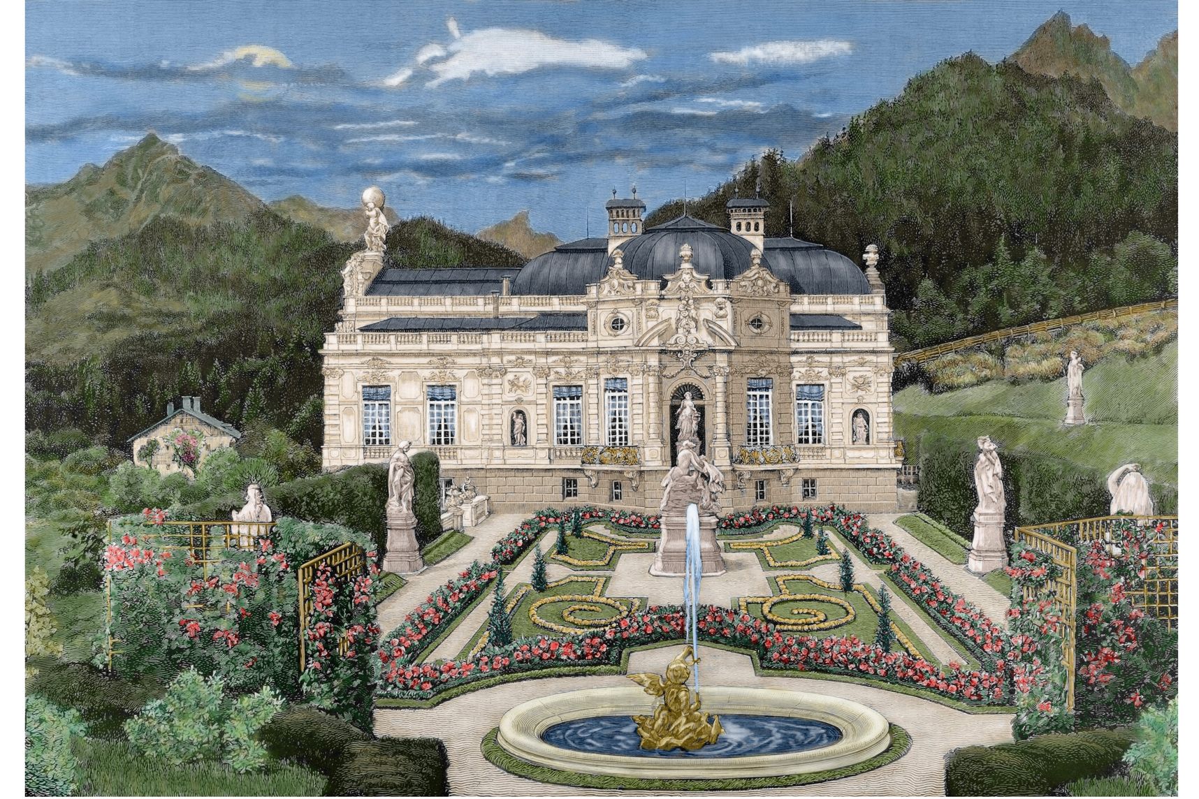 Le château de Linderhof, le Marly de Louis II de Bavière à la grotte ...