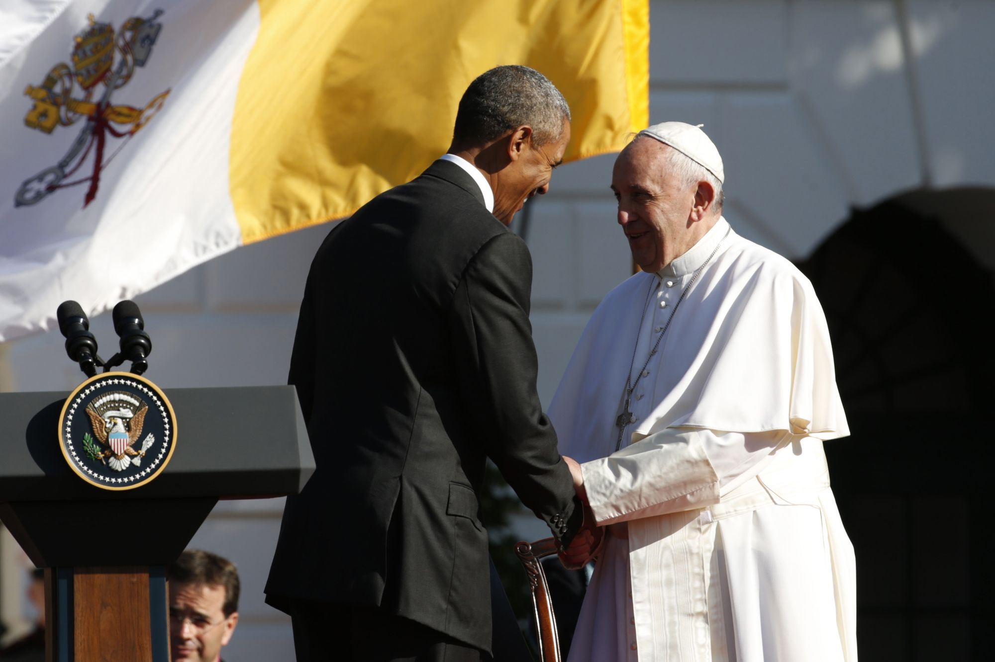 Le pape François et Barack Obama complices à la Maison Blanche