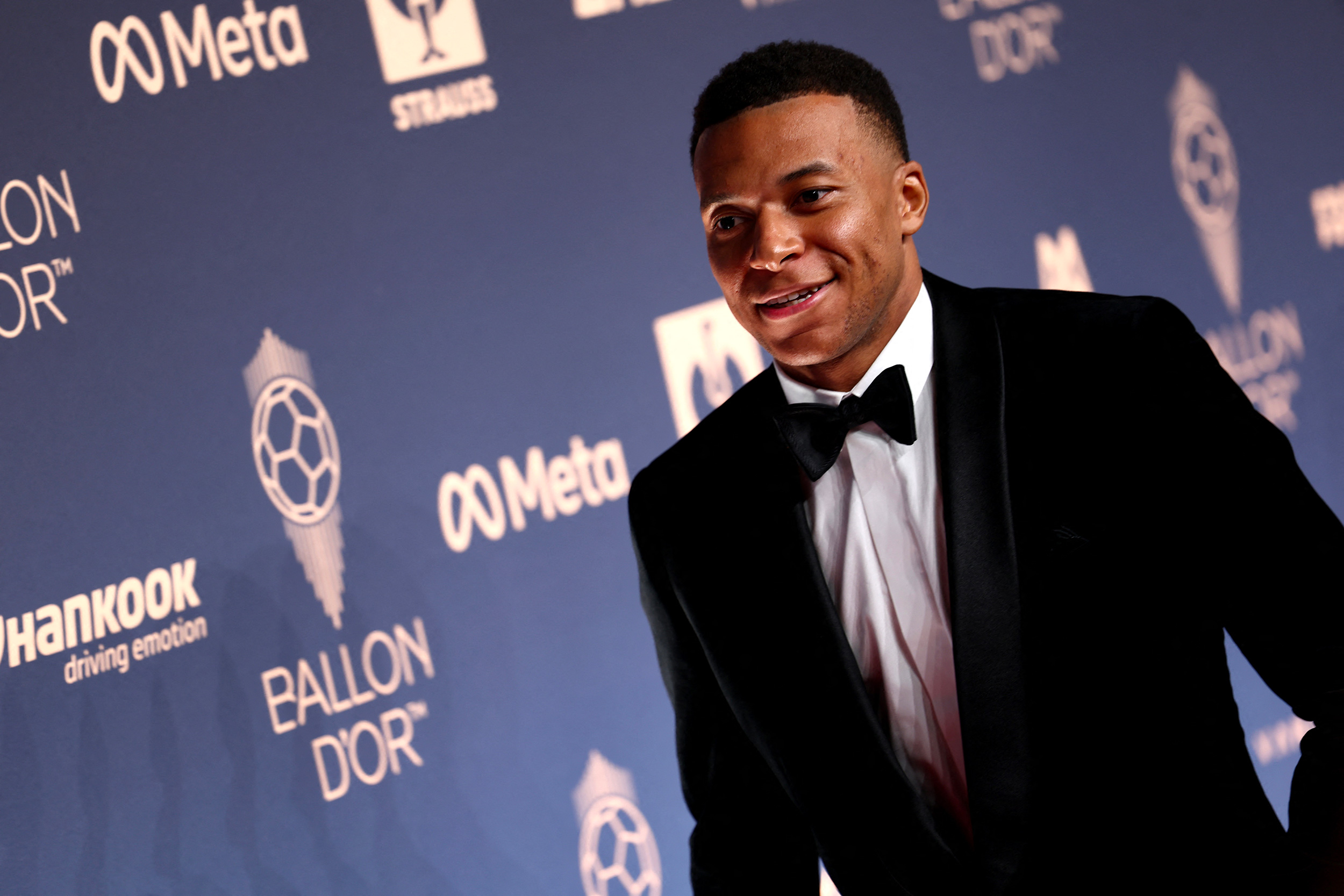 Kylian Mbappé à la cérémonie de remise du Ballon d’or France Football 2026 au Palladium Theatre à Londres, le 26 octobre 2026.