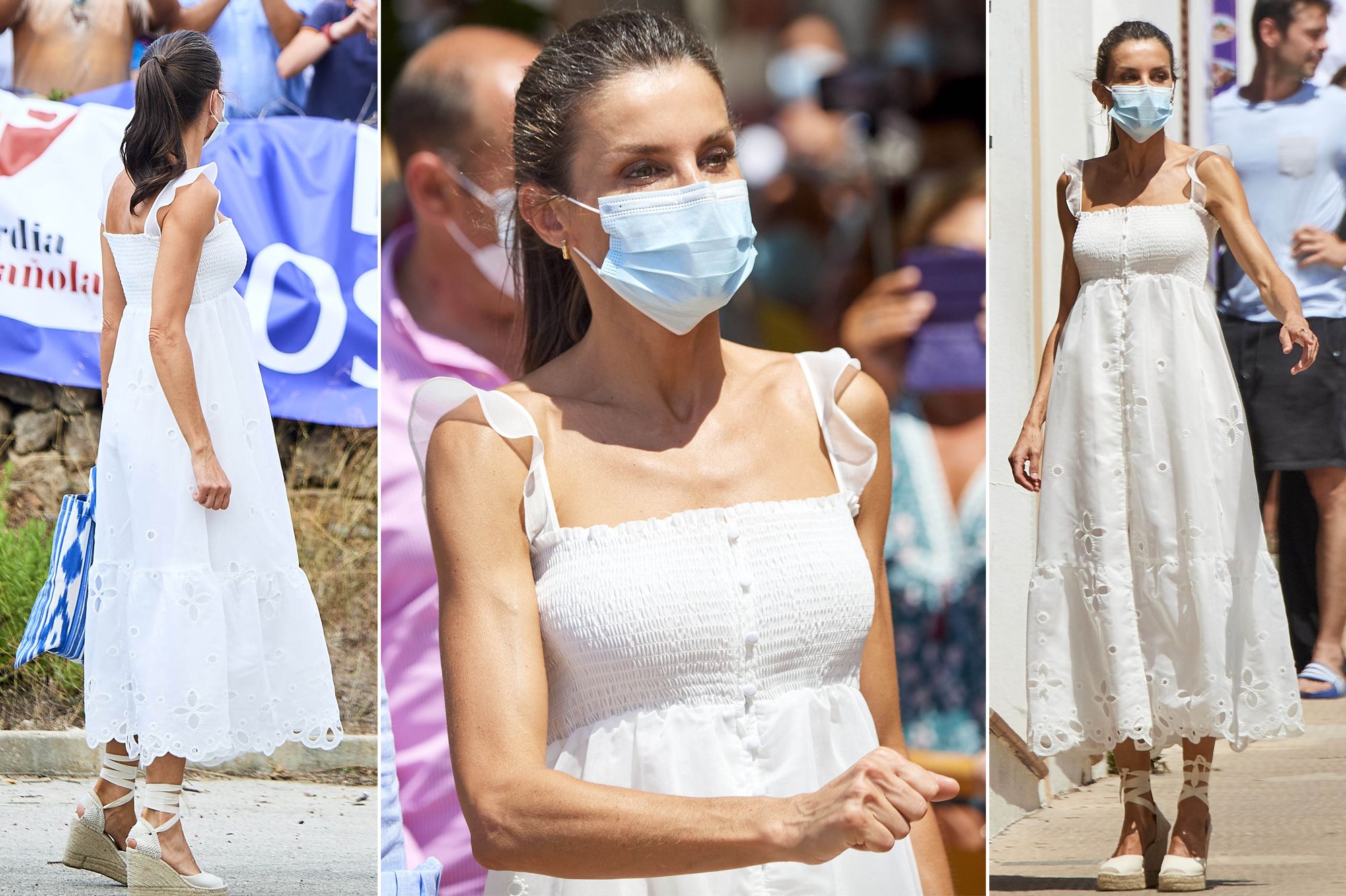 La reine Letizia d'Espagne s'affiche dans un look romantique à souhait ...
