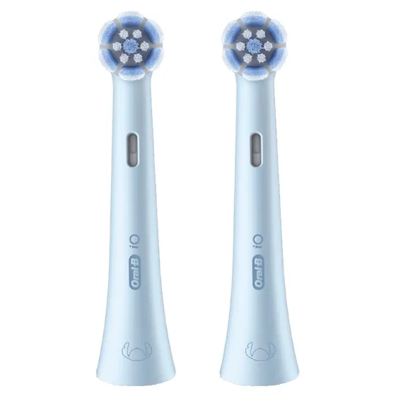 Oral-B iO Kids opzetborstels, Disney Stitch editie, 2 stuks, goedgekeurd door E.A.P.D. en geschikt voor kinderen van 6 jaar en ouder.