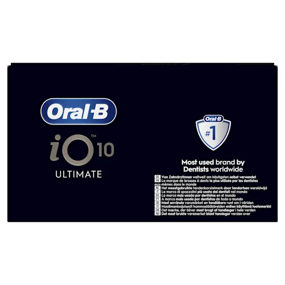 Oral-B iO 10 Ultimate Lunar Gold elektrische tandenborstel, special edition, met oplaad etui en iOsense magnetische oplader.
