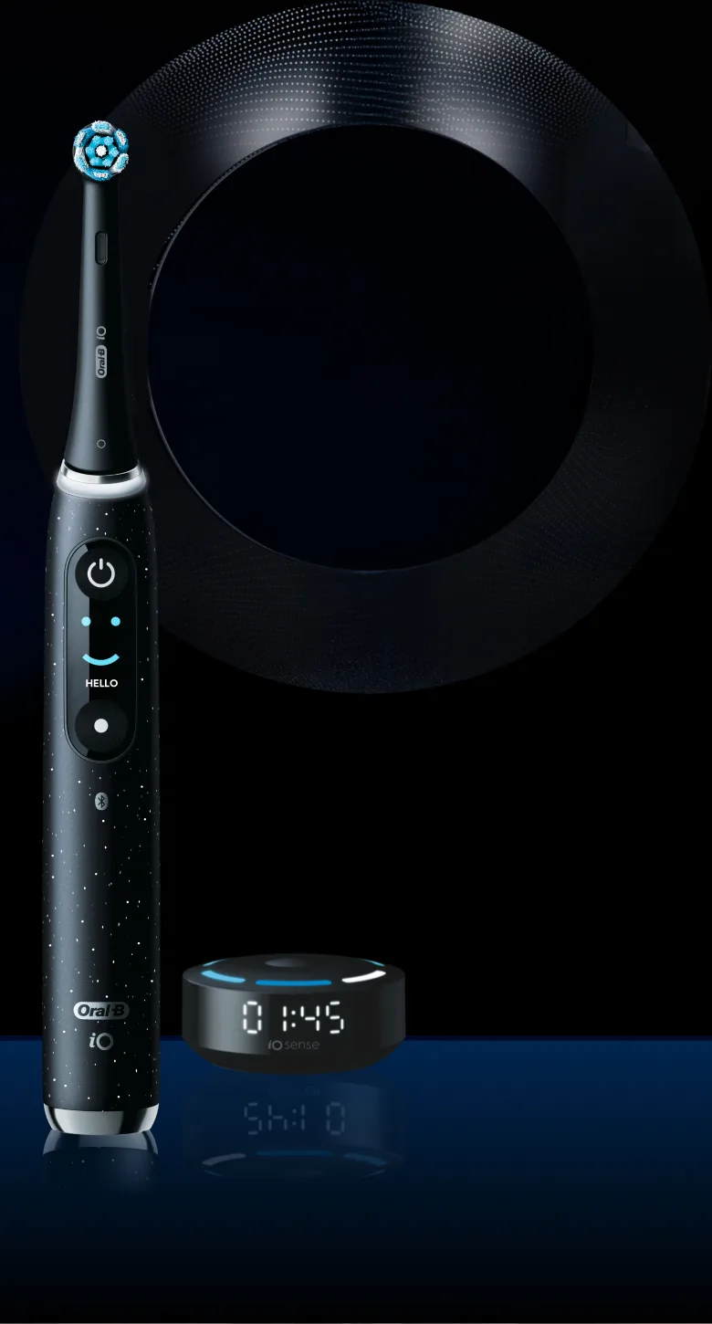 Welkom bij een iO10-reiniging, download de Oral-B-app of scroll naar beneden om te beginnen.