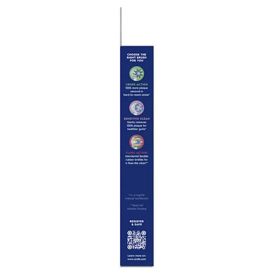 Oral-B PRO 3D WHITE opzetborstels (4x) met vermelding: Wittere tanden vanaf dag 1.