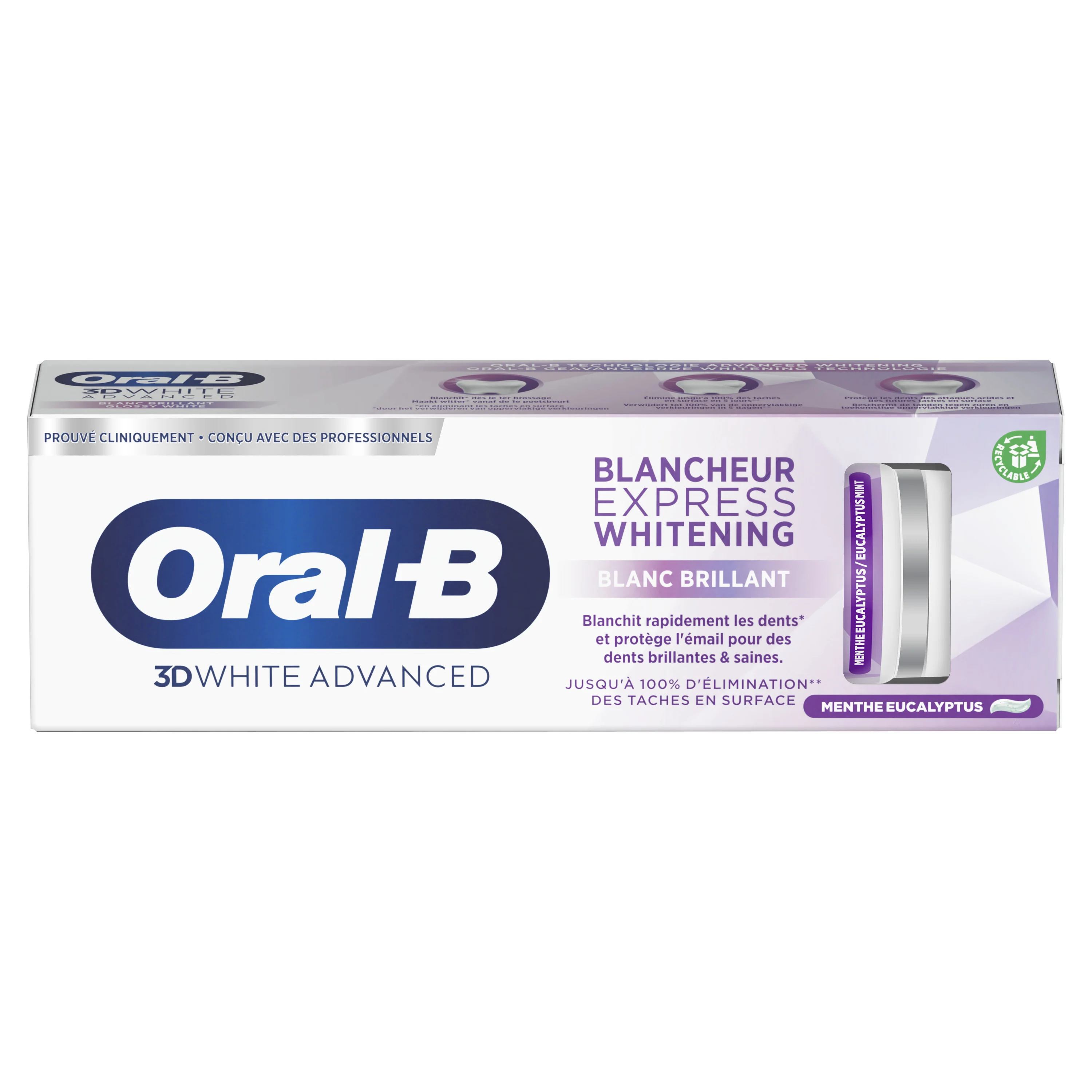 Oral-B 3DWhite Advanced Express Whitening Glossy White Tandpasta 