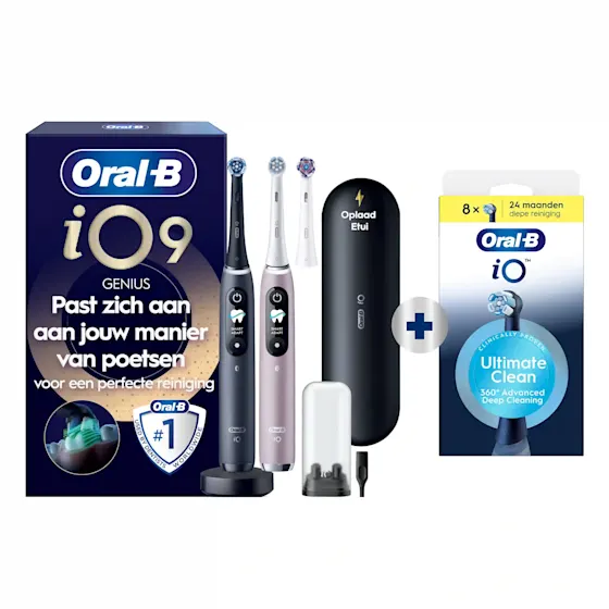 Oral-B iO 9N Elektrische Tandenborstel Zwart & Roze + 8 Opzetborstels