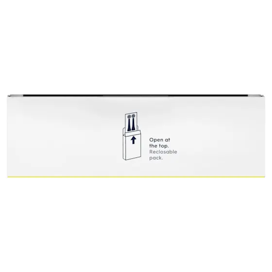Oral-B iO, pakje van 8 borstelhoofden, zegt "Gentle Care, 100% gezonder tandvlees in 1 week".