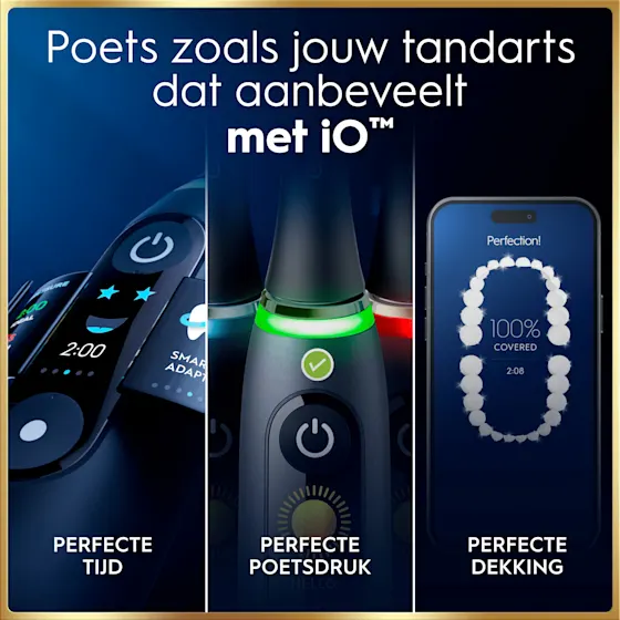 Oral-B iO 9N Elektrische Tandenborstel Zwart & Roze + 8 Opzetborstels