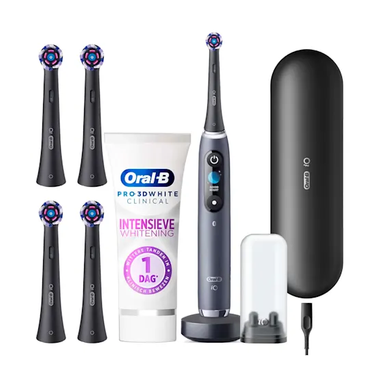 Oral-B Pro 3D Clinical Intensieve Whitening Tandpasta en 4 Zwarte Opzetborstels Bundel