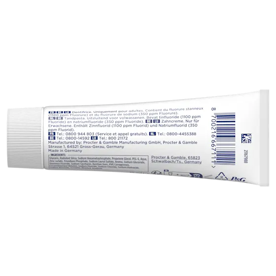 Oral-B Professional tandpasta, met de claim "100% effectiever" in het voorkomen van tandsteen, volgens de verpakking.