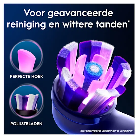 Oral-B iO opzetborstels, Radiant White, verpakking met twee stuks.