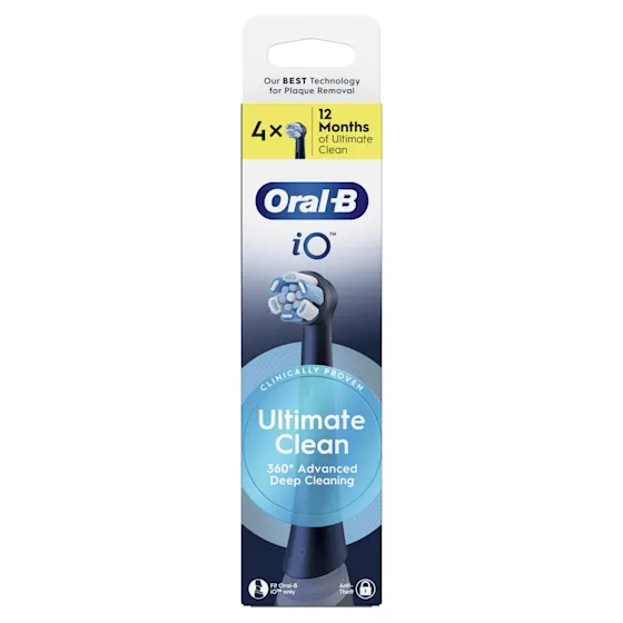 Oral-B iO Ultimate Clean opzetborstels 4 stuks, voor 12 maanden ultieme reiniging.