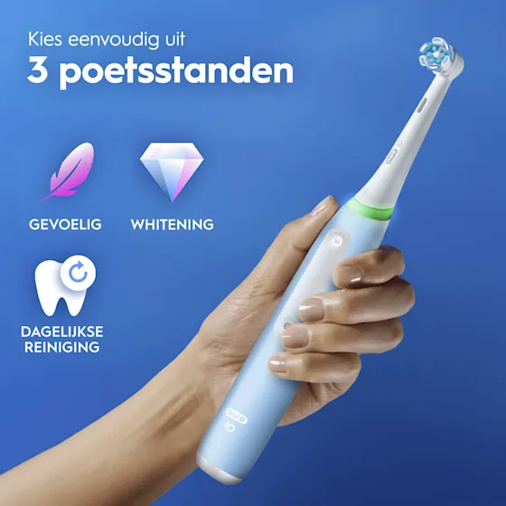 Oral-B iO 3 Elektrische Tandenborstel Blauw + 2 Opzetborstels
