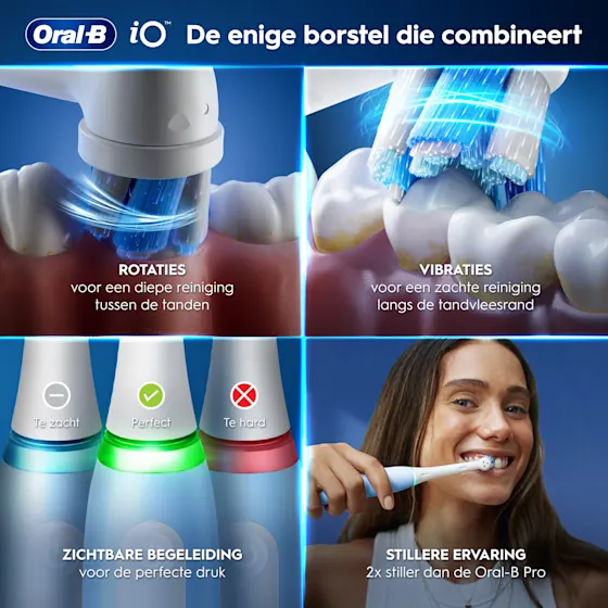 Oral-B iO 3 Elektrische Tandenborstel Blauw + 2 Opzetborstels