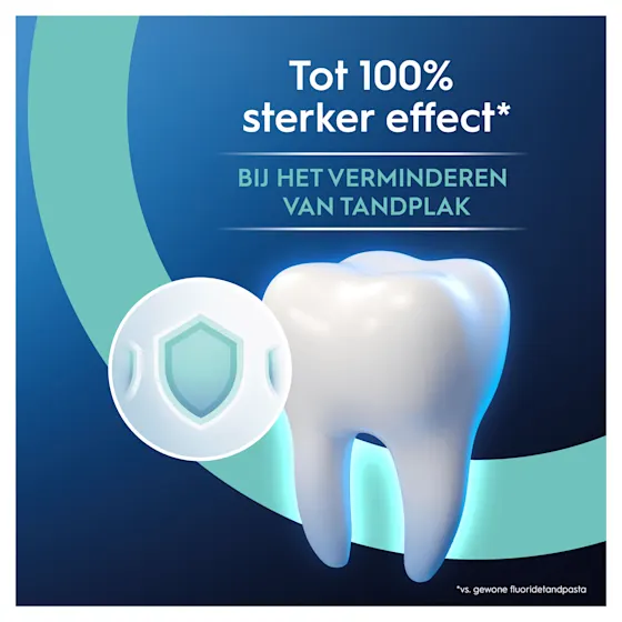 Oral-B Professional tandpasta, met de claim "100% effectiever" in het voorkomen van tandsteen, volgens de verpakking.