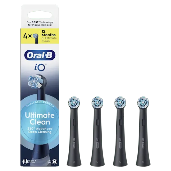 Oral-B iO Ultimate Clean opzetborstels 4 stuks, voor 12 maanden ultieme reiniging.