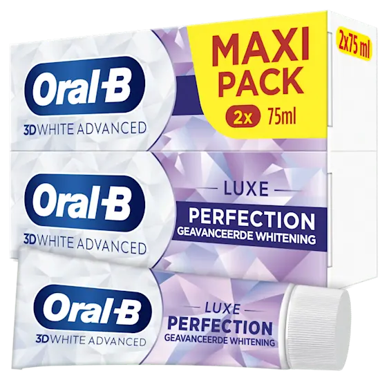 Oral-B 3D White Advanced Luxe Perfection tandpasta, Maxi Pack 2x75ml.