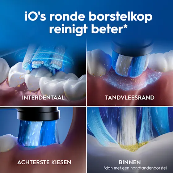 Oral-B iO 3 Elektrische Tandenborstel Zwart & Blauw + 4 Opzetborstels