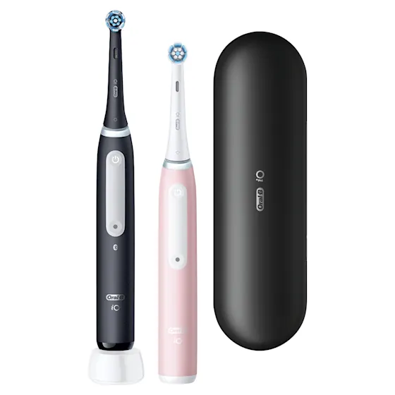 Oral-B iO 3 Elektrische Tandenborstel Zwart & Roze + 4 Opzetborstels