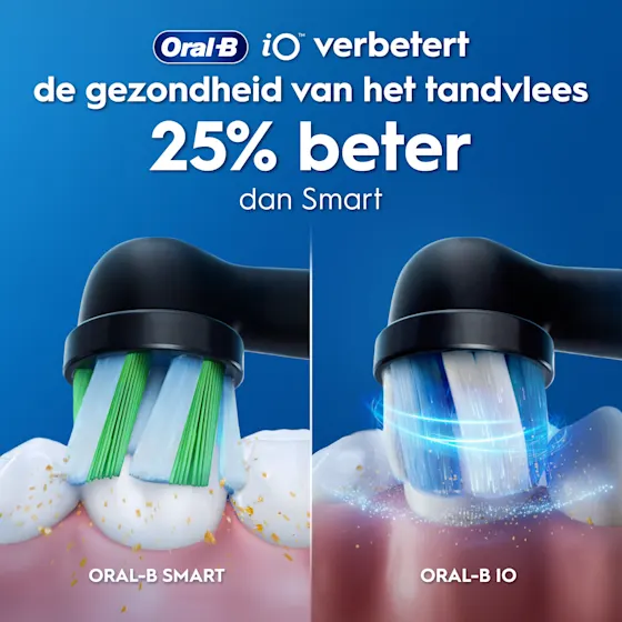 Oral-B iO 3 Elektrische Tandenborstel Zwart & Blauw + 4 Opzetborstels