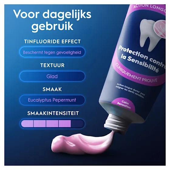 Oral-B Professional tandpasta voor gevoelige tanden, met de claim 'Bescherming tegen Gevoeligheid'.
