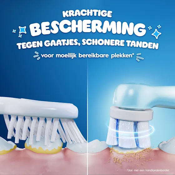 Oral-B iO Kids opzetborstels, Disney Stitch editie, 2 stuks, goedgekeurd door E.A.P.D. en geschikt voor kinderen van 6 jaar en ouder.
