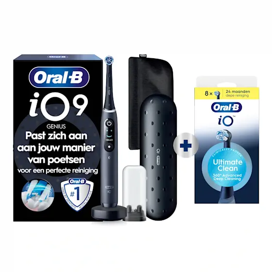Oral-B iO 9 Special Edition Elektrische Tandenborstel Zwart Onyx + 8 Opzetborstels