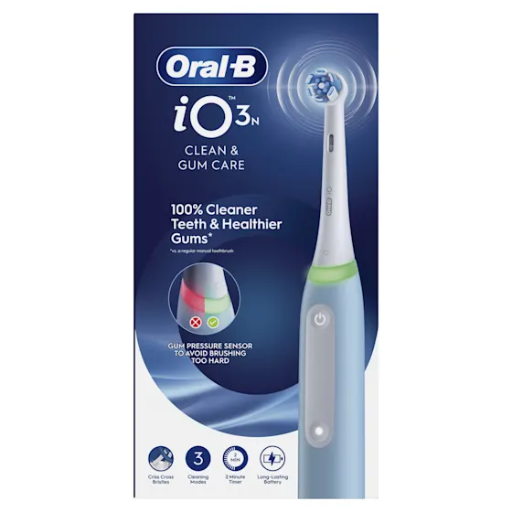 Oral-B iO 3 Elektrische Tandenborstel Blauw + 2 Opzetborstels