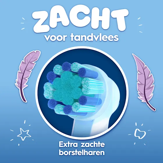 Oral-B Kids Pro opzetborstels met Disney Frozen-design, verpakking met 4 stuks voor 12 maanden gebruik.