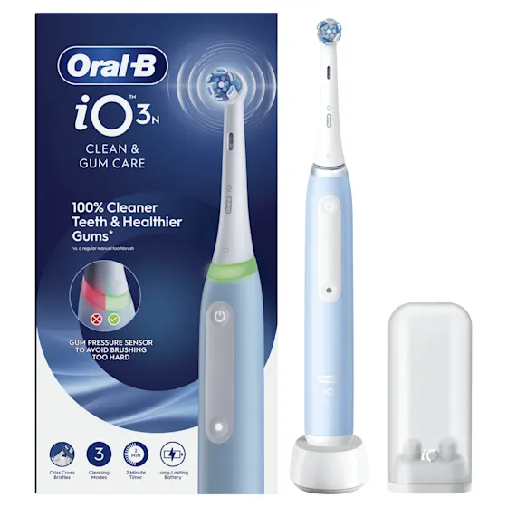 Oral-B iO 3 Elektrische Tandenborstel Blauw + 2 Opzetborstels