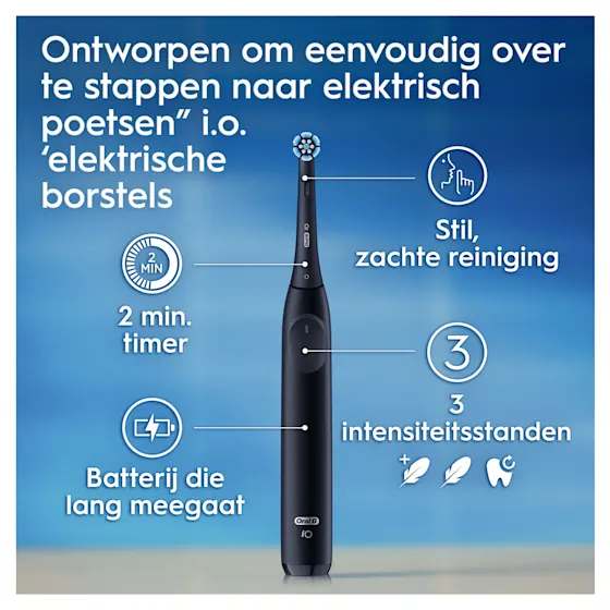 Oral-B iO 2 Elektrische Tandenborstel Zwart + 2 Opzetborstels