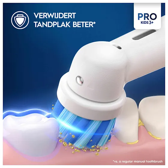 Oral-B Pro Kids 3+ opzetborstels, verpakking met Disney Frozen afbeelding en 2 opzetborstels met Olaf-design.