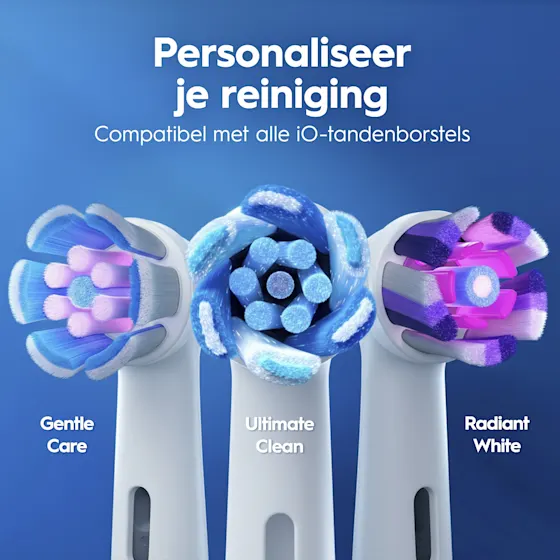 Oral-B iO 3 Elektrische Tandenborstel Blauw + 2 Opzetborstels