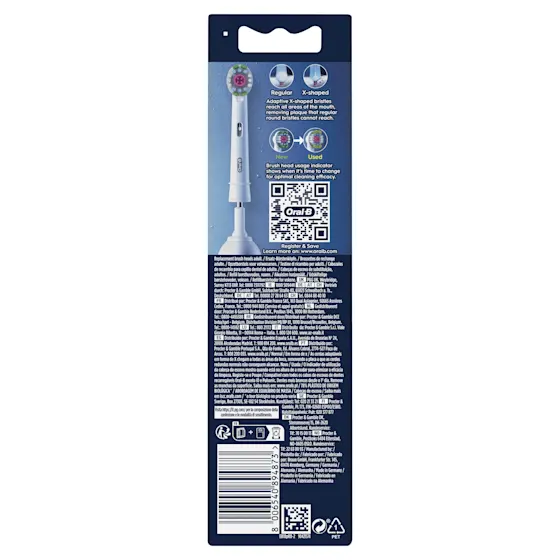 Oral-B PRO 3D WHITE opzetborstels, verpakking met 2 stuks.