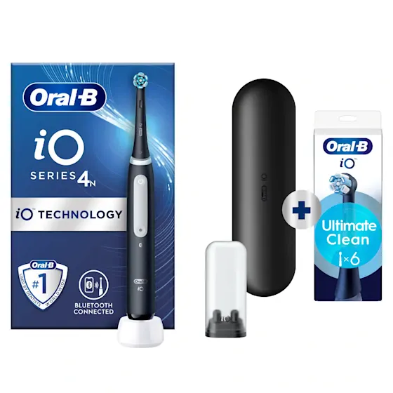 Oral-B iO 4N Black Electric Toothbrush + 6 Refills