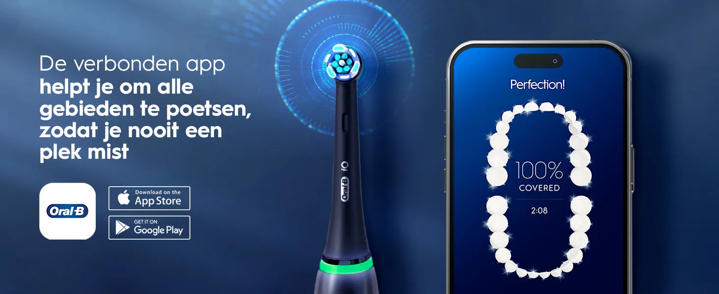 Slimme Oral-B tandenborstel met app die tandpoetsgewoonten bijhoudt voor volledige reiniging 