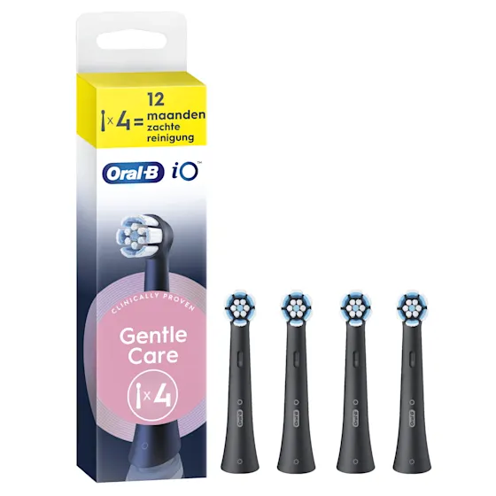 Oral-B iO 2 Elektrische Tandenborstels Zwart & Groen Duoverpakking + 4 Opzetborstels (Gentle Care)