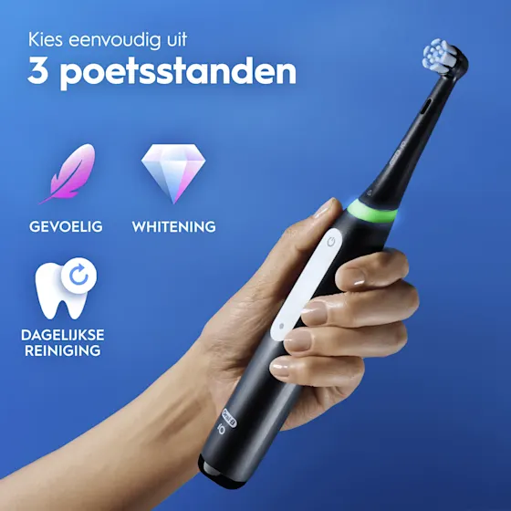 Oral-B iO 3 Elektrische Tandenborstel Zwart & Blauw + 4 Opzetborstels