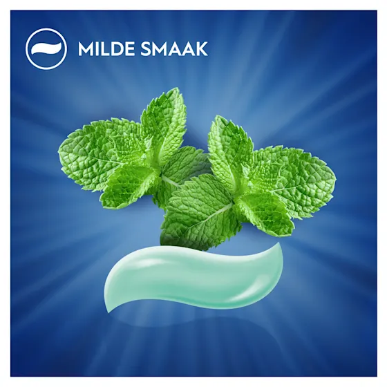 Oral-B Pro-Junior 6-12 tandpasta, met de claim 'Stopt vroege gaatjes en beschermt de dichtheid van de tanden'.