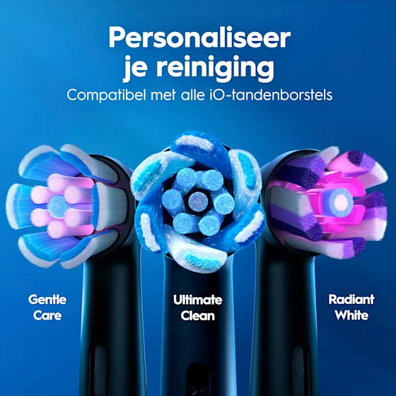 Oral-B iO 3 Elektrische Tandenborstel Zwart & Blauw + 4 Opzetborstels
