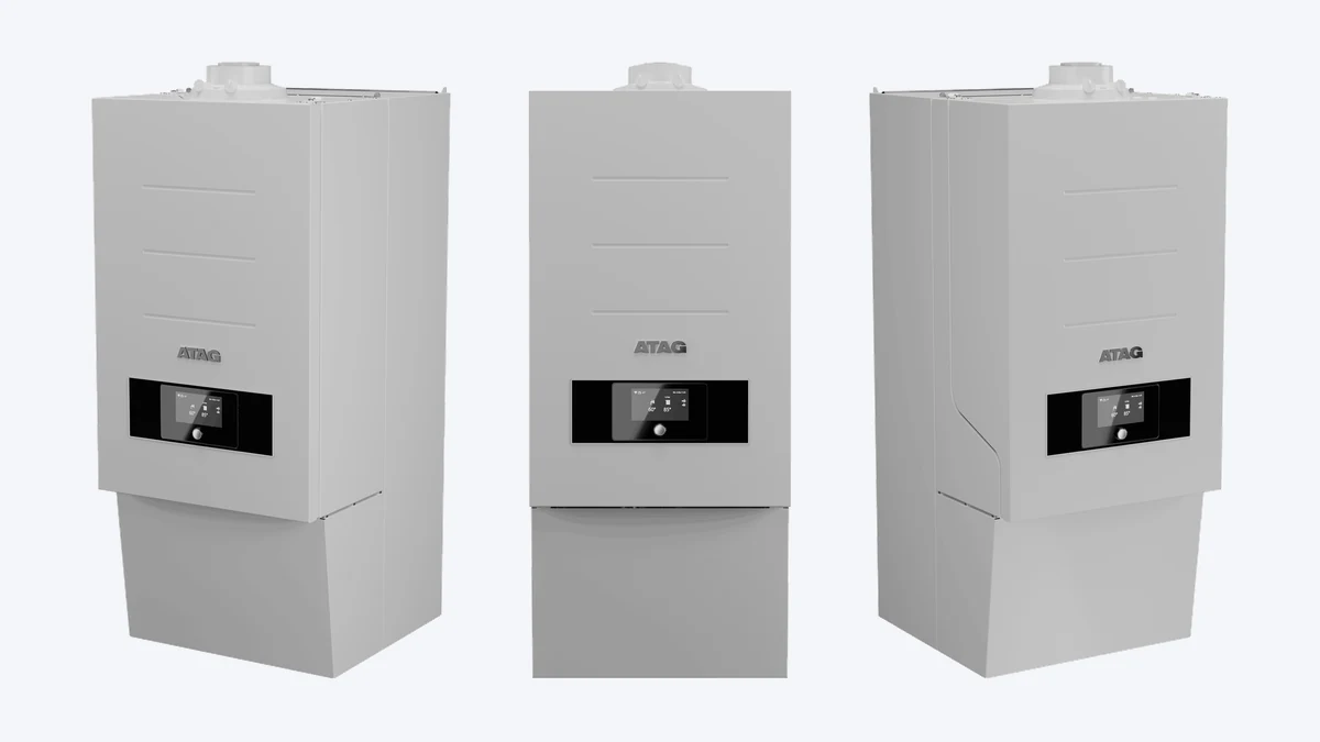 ATAG iQ-CC cv-ketel van links, voren en rechts