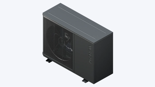 WeHeat Flint monoblock buitenunit schuin van boven gefotografeerd