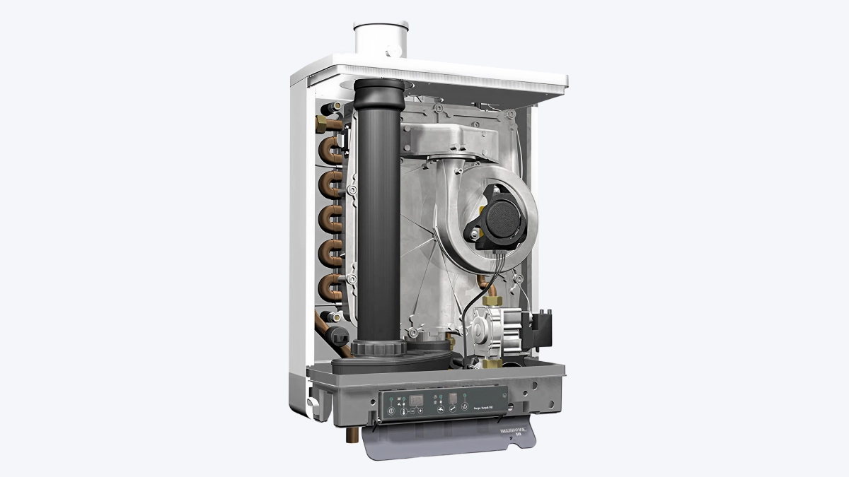 Intergas HRE36/30 afbeelding van de binnenkant van de hr-ketel