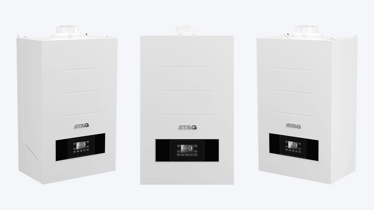 ATAG iQ-EC cv-ketel van links, voren en rechts