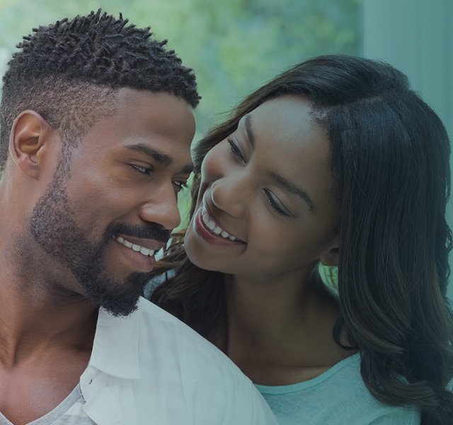 Man and woman touching nose