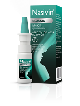 NASIVIN CLASSIC 0,5 MG / ML OXYMETAZOLINI HYDROCHLORIDUM AEROZOL DO NOSA, ROZTWÓR