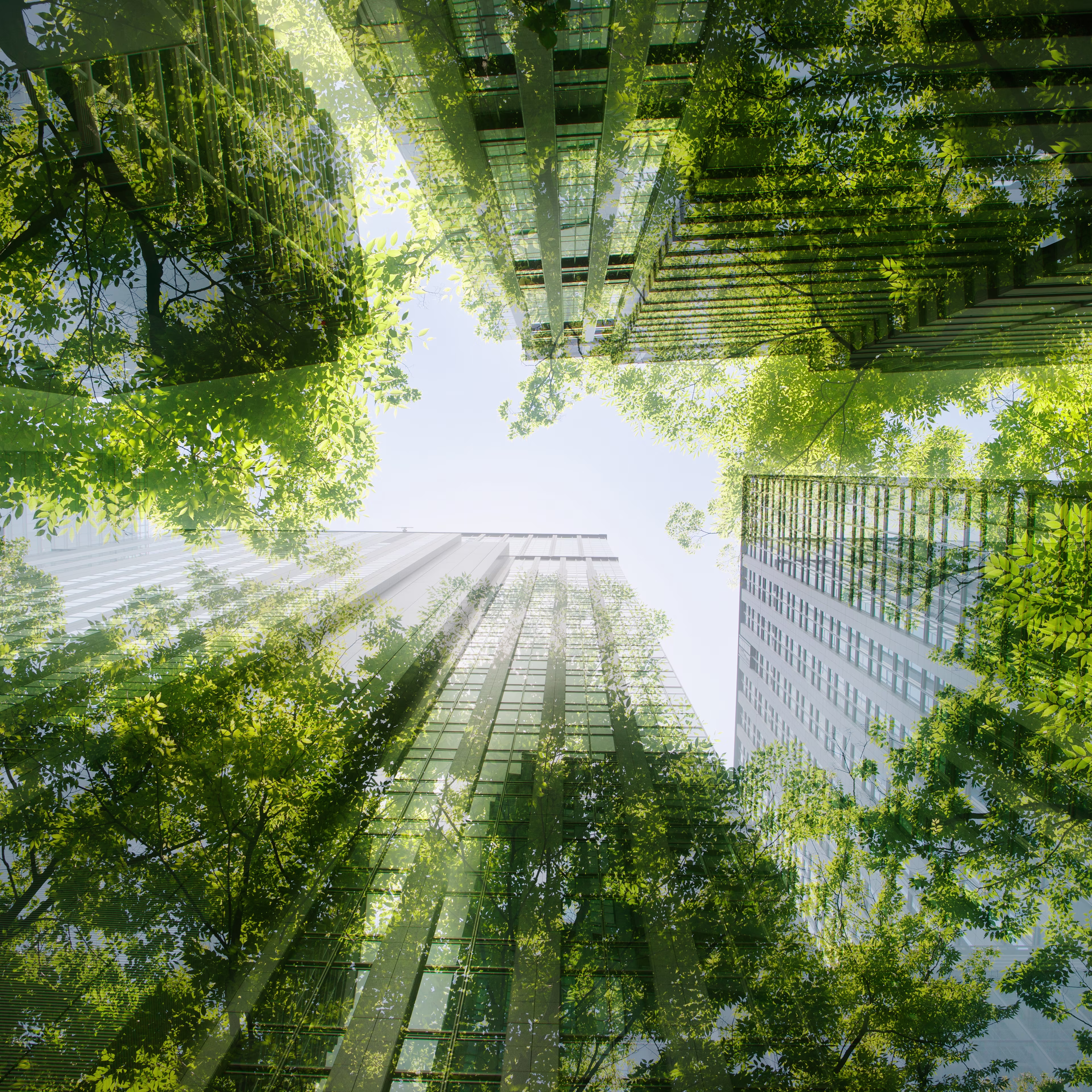 Cityscape-mixed-with-green-plants