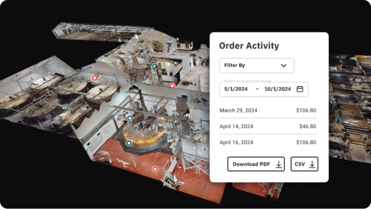 Image of Matterport end user payment and bill back reporting