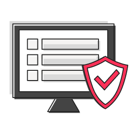 Illustration icon - Computer Security Checkmark