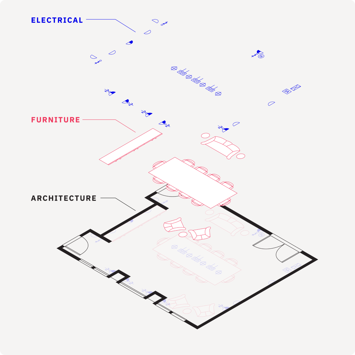 CAD - 건축 가구 전기